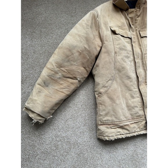 Vtg Carhartt Coat Men's 46 Quilt Lined CQ186 CQ185 Chore Ranch Corduroy Collar - Picture 14 of 16
